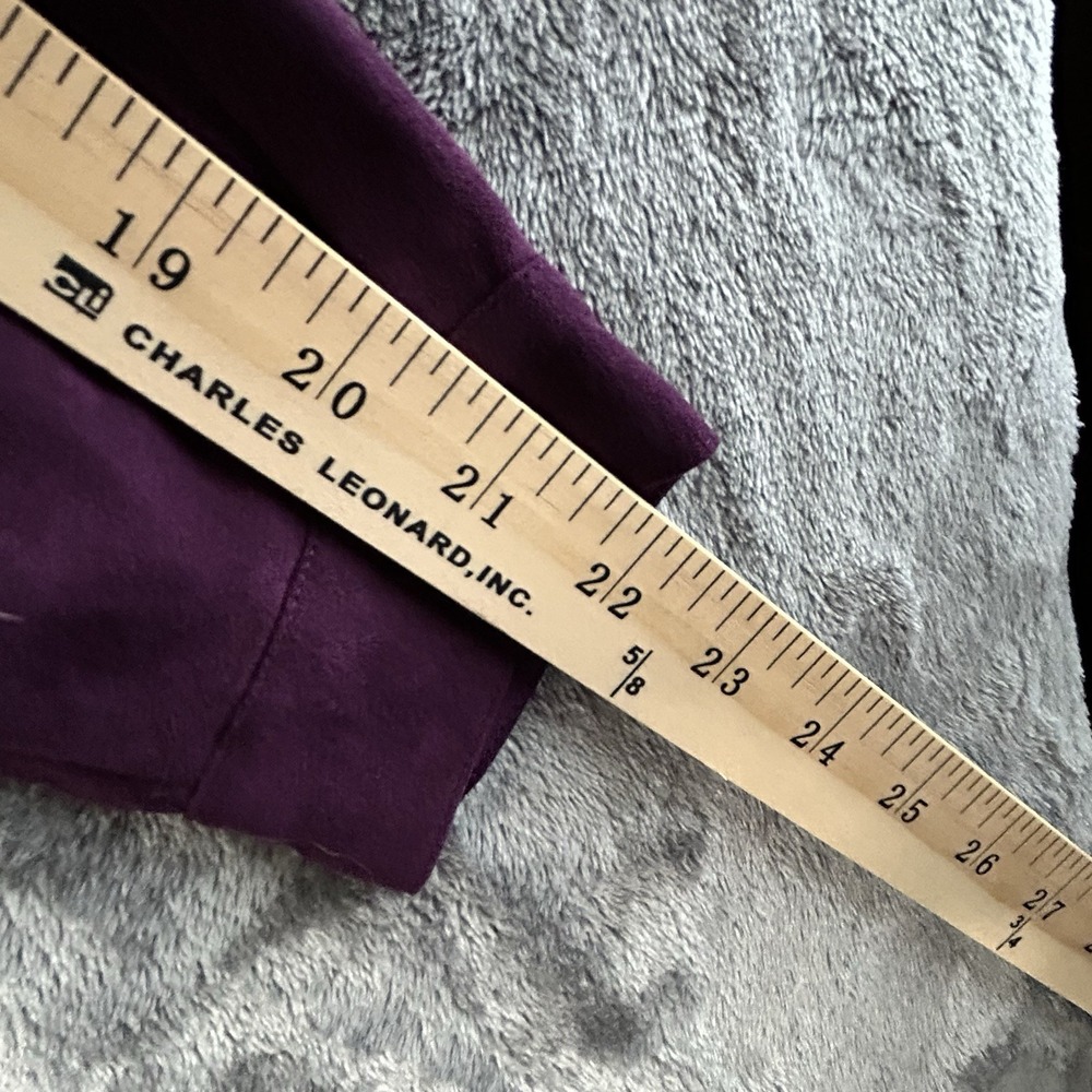 Studio‎ Works Velour Shirt Womens LP Purple Plum Petite Button Up Soft Casual - Picture 8 of 8